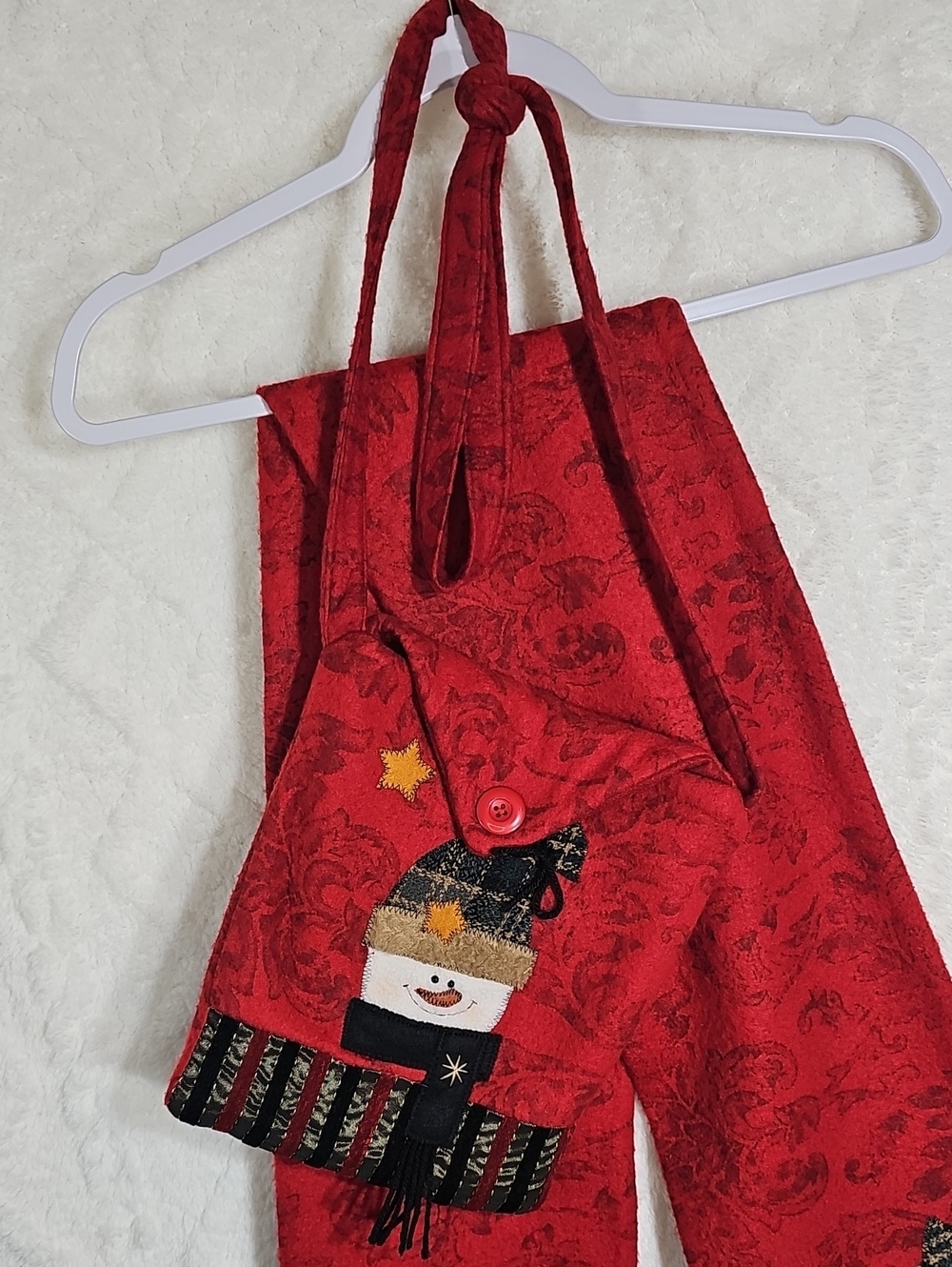 Felt Christmas Scarf & Matching Crossbody Purse * Snowman * Tree - Picture 2 of 12